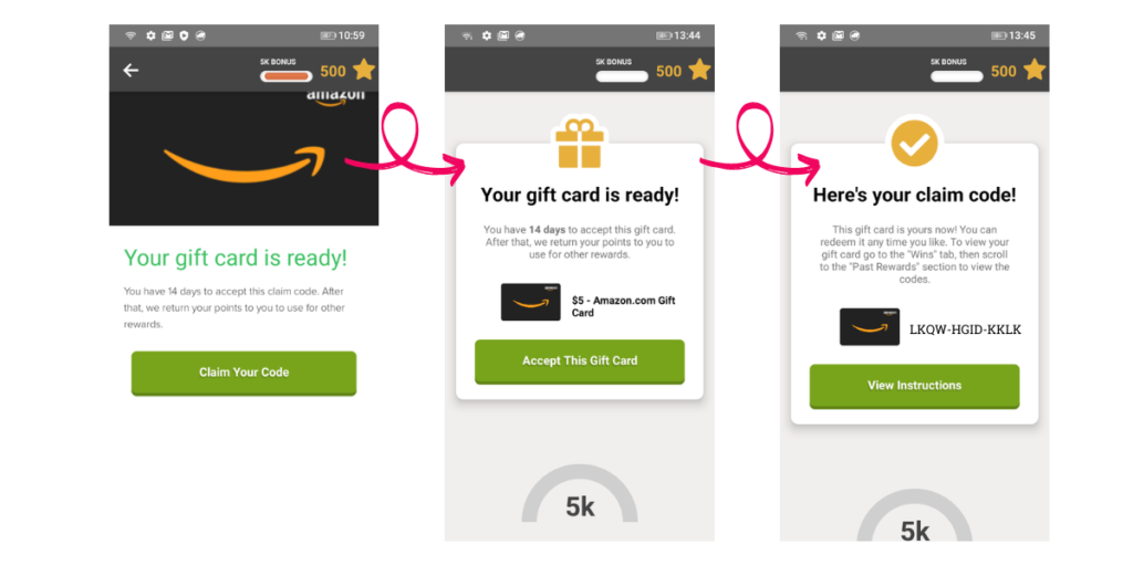 Redeeming your First Gift Card – Rewarded Play Data